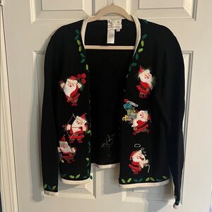 Black Santa Cardigan Sweater